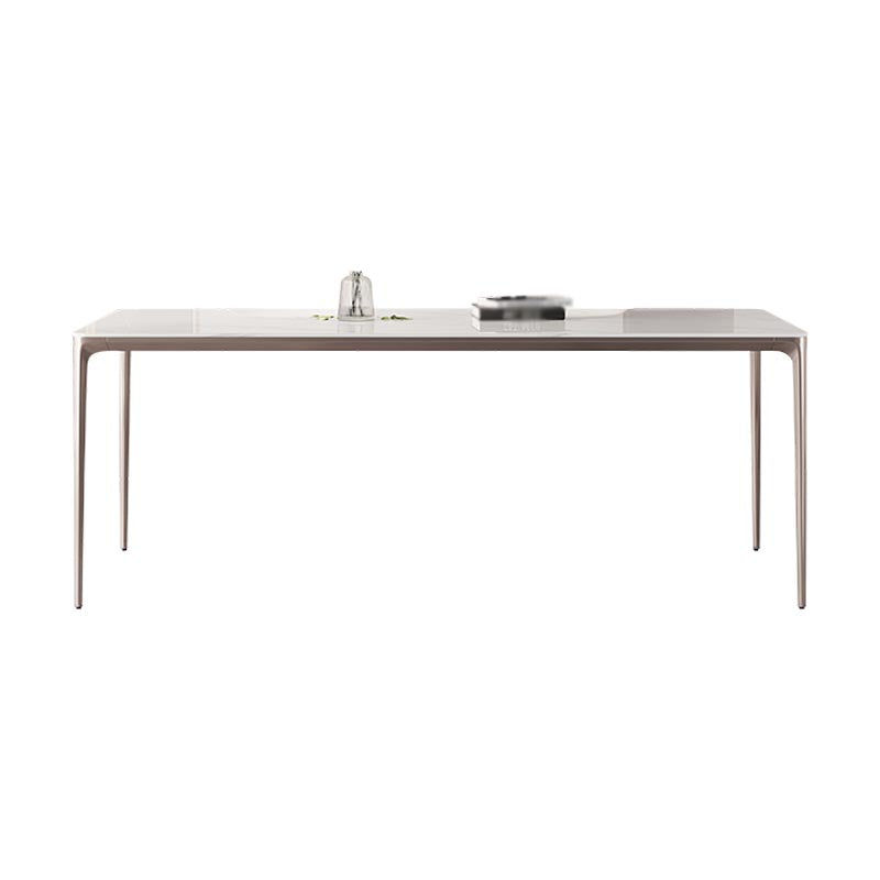 White and Purple Dining Table Modern Stone and Metal Dining Room Table 102.4"L x 43.3"W x 29.5"H Clearhalo 'Dining Tables & Seating' 'Dining Tables' 'dining_table' 'Furniture' 'furniture_dining_table' 'Kitchen & Dining Furniture' 5086058