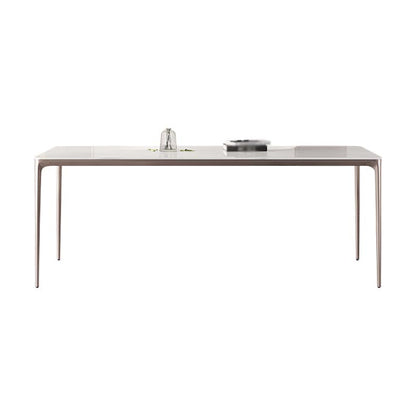 White and Purple Dining Table Modern Stone and Metal Dining Room Table 102.4"L x 43.3"W x 29.5"H Clearhalo 'Dining Tables & Seating' 'Dining Tables' 'dining_table' 'Furniture' 'furniture_dining_table' 'Kitchen & Dining Furniture' 5086058