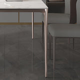White and Purple Dining Table Modern Stone and Metal Dining Room Table Clearhalo 'Dining Tables & Seating' 'Dining Tables' 'dining_table' 'Furniture' 'furniture_dining_table' 'Kitchen & Dining Furniture' 5086059