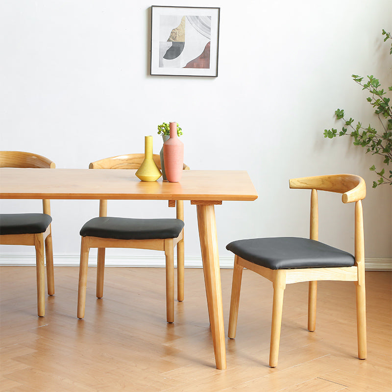 Solid Wood Dining Table Modern Brown Dining Table with 4 Legs Clearhalo 'Dining Tables & Seating' 'Dining Tables' 'dining_table' 'furn' 'furn_dining_table' 'Furniture' 'furniture_dining_table' 'Kitchen & Dining Furniture' 5086079