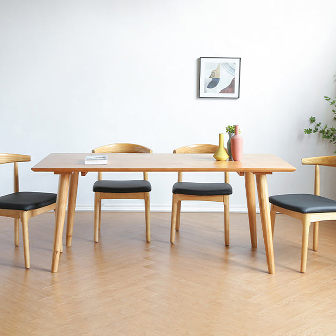Solid Wood Dining Table Modern Brown Dining Table with 4 Legs Clearhalo 'Dining Tables & Seating' 'Dining Tables' 'dining_table' 'furn' 'furn_dining_table' 'Furniture' 'furniture_dining_table' 'Kitchen & Dining Furniture' 5086083
