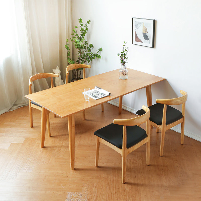 Solid Wood Dining Table Modern Brown Dining Table with 4 Legs Clearhalo 'Dining Tables & Seating' 'Dining Tables' 'dining_table' 'furn' 'furn_dining_table' 'Furniture' 'furniture_dining_table' 'Kitchen & Dining Furniture' 5086086