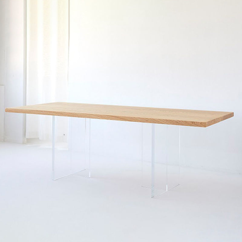 Pine Wood Dining Table Rectangle Dining Table with Sled Base Clearhalo 'Dining Tables & Seating' 'Dining Tables' 'dining_table' 'furn' 'furn_dining_table' 'Furniture' 'furniture_dining_table' 'Kitchen & Dining Furniture' 5086095