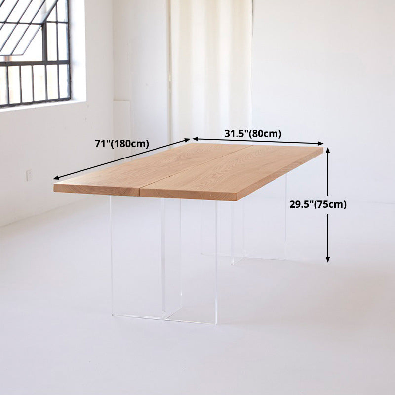Pine Wood Dining Table Rectangle Dining Table with Sled Base Clearhalo 'Dining Tables & Seating' 'Dining Tables' 'dining_table' 'furn' 'furn_dining_table' 'Furniture' 'furniture_dining_table' 'Kitchen & Dining Furniture' 5086098