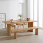 Modern Pine Wood Indoor Table for Restaurant Rectangle Dining Table with Double Pedestal 63"L x 27.6"W x 29.5"H Without Chairs Clearhalo 'Dining Tables & Seating' 'Dining Tables' 'dining_table' 'furn' 'furn_dining_table' 'Furniture' 'furniture_dining_table' 'Kitchen & Dining Furniture' 5086100