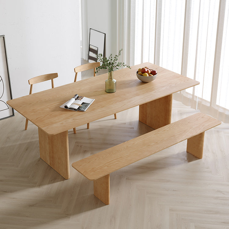 Modern Pine Wood Indoor Table for Restaurant Rectangle Dining Table with Double Pedestal Clearhalo 'Dining Tables & Seating' 'Dining Tables' 'dining_table' 'furn' 'furn_dining_table' 'Furniture' 'furniture_dining_table' 'Kitchen & Dining Furniture' 5086109