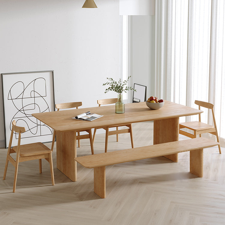 Modern Pine Wood Indoor Table for Restaurant Rectangle Dining Table with Double Pedestal Clearhalo 'Dining Tables & Seating' 'Dining Tables' 'dining_table' 'furn' 'furn_dining_table' 'Furniture' 'furniture_dining_table' 'Kitchen & Dining Furniture' 5086110