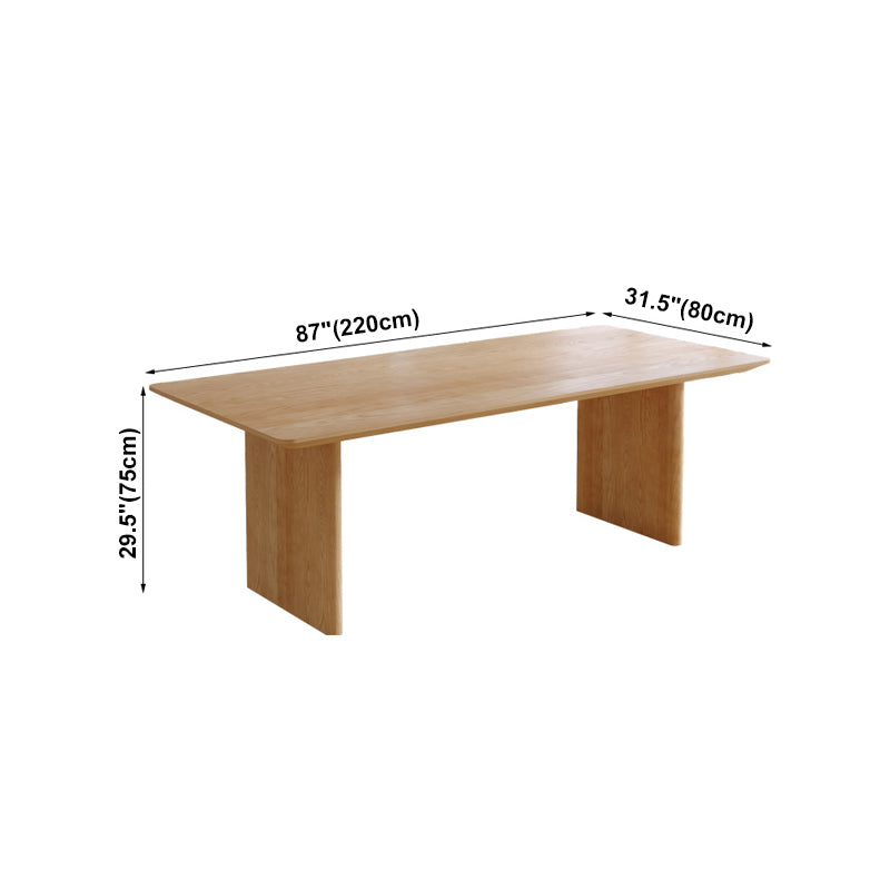 Modern Pine Wood Indoor Table for Restaurant Rectangle Dining Table with Double Pedestal Clearhalo 'Dining Tables & Seating' 'Dining Tables' 'dining_table' 'furn' 'furn_dining_table' 'Furniture' 'furniture_dining_table' 'Kitchen & Dining Furniture' 5086116