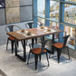 Solid Wood Brown Dining Table Industrial Sled Base Dining Table 55.1"L x 27.6"W x 29.5"H Without Chairs Clearhalo 'Dining Tables & Seating' 'Dining Tables' 'dining_table' 'furn' 'furn_dining_table' 'Furniture' 'furniture_dining_table' 'Kitchen & Dining Furniture' 5086118