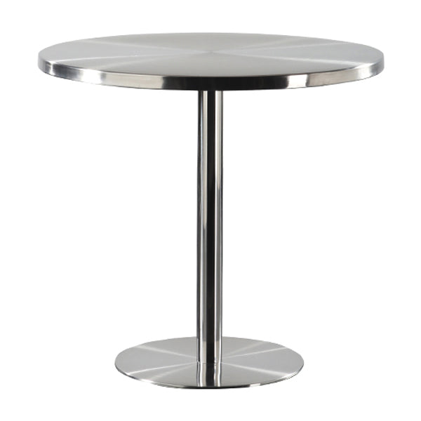 Metal Industrial Round Dining Table Steel Top Table with Pedestal Base Without Chairs Clearhalo 'Dining Tables & Seating' 'Dining Tables' 'dining_table' 'furn' 'furn_dining_table' 'Furniture' 'furniture_dining_table' 'Kitchen & Dining Furniture' 5086141