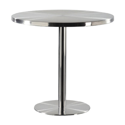Metal Industrial Round Dining Table Steel Top Table with Pedestal Base Without Chairs Clearhalo 'Dining Tables & Seating' 'Dining Tables' 'dining_table' 'furn' 'furn_dining_table' 'Furniture' 'furniture_dining_table' 'Kitchen & Dining Furniture' 5086141