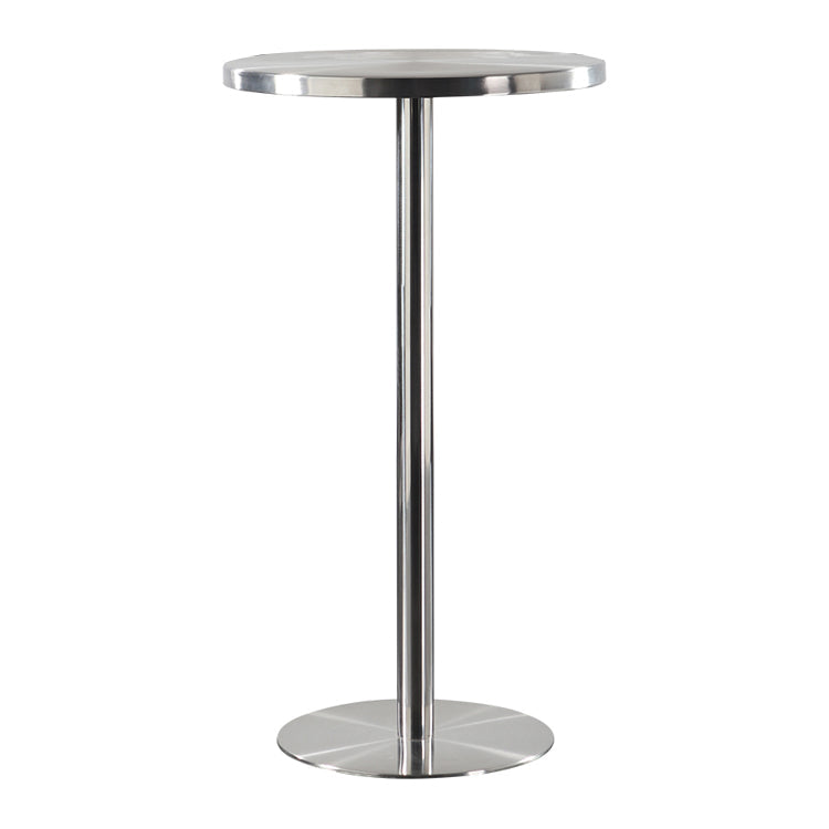 Metal Industrial Round Dining Table Steel Top Table with Pedestal Base Clearhalo 'Dining Tables & Seating' 'Dining Tables' 'dining_table' 'furn' 'furn_dining_table' 'Furniture' 'furniture_dining_table' 'Kitchen & Dining Furniture' 5086146