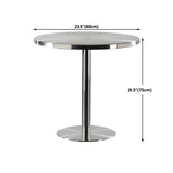 Metal Industrial Round Dining Table Steel Top Table with Pedestal Base Clearhalo 'Dining Tables & Seating' 'Dining Tables' 'dining_table' 'furn' 'furn_dining_table' 'Furniture' 'furniture_dining_table' 'Kitchen & Dining Furniture' 5086148
