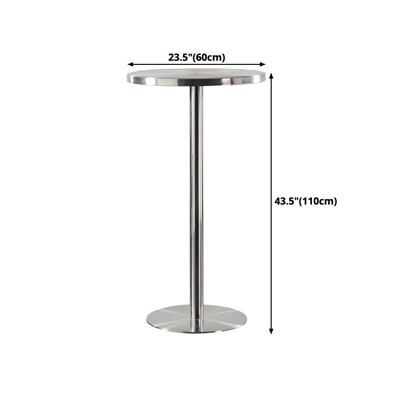 Metal Industrial Round Dining Table Steel Top Table with Pedestal Base Clearhalo 'Dining Tables & Seating' 'Dining Tables' 'dining_table' 'furn' 'furn_dining_table' 'Furniture' 'furniture_dining_table' 'Kitchen & Dining Furniture' 5086151