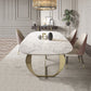 Rectangle Double Pedestal Furniture Luxury Style Stone Dining Room Collection 78.7"L x 39.4"W x 29.5"H Without Chairs Clearhalo 'Dining Tables & Seating' 'Dining Tables' 'dining_table' 'furn' 'furn_dining_table' 'Furniture' 'furniture_dining_table' 'Kitchen & Dining Furniture' 5086154