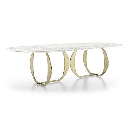 Rectangle Double Pedestal Furniture Luxury Style Stone Dining Room Collection 55.1"L x 31.5"W x 29.5"H Without Chairs Clearhalo 'Dining Tables & Seating' 'Dining Tables' 'dining_table' 'furn' 'furn_dining_table' 'Furniture' 'furniture_dining_table' 'Kitchen & Dining Furniture' 5086155