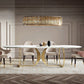 Rectangle Double Pedestal Furniture Luxury Style Stone Dining Room Collection Clearhalo 'Dining Tables & Seating' 'Dining Tables' 'dining_table' 'furn' 'furn_dining_table' 'Furniture' 'furniture_dining_table' 'Kitchen & Dining Furniture' 5086159