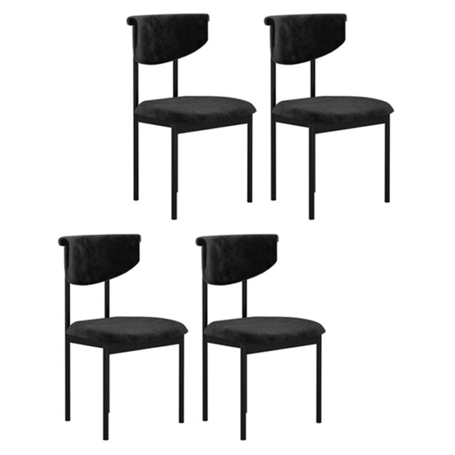 Dining Room Side Chairs Modern Velvet Kitchen Chair for Home Black 4 Piece Set Clearhalo 'Dining Chairs' 'Dining Tables & Seating' 'dining_chair' 'furn' 'furn_dining_chair' 'Furniture' 'furniture_dining_chair' 'Kitchen & Dining Furniture' 5086170