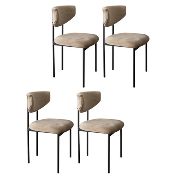 Dining Room Side Chairs Modern Velvet Kitchen Chair for Home Beige 4 Piece Set Clearhalo 'Dining Chairs' 'Dining Tables & Seating' 'dining_chair' 'furn' 'furn_dining_chair' 'Furniture' 'furniture_dining_chair' 'Kitchen & Dining Furniture' 5086175