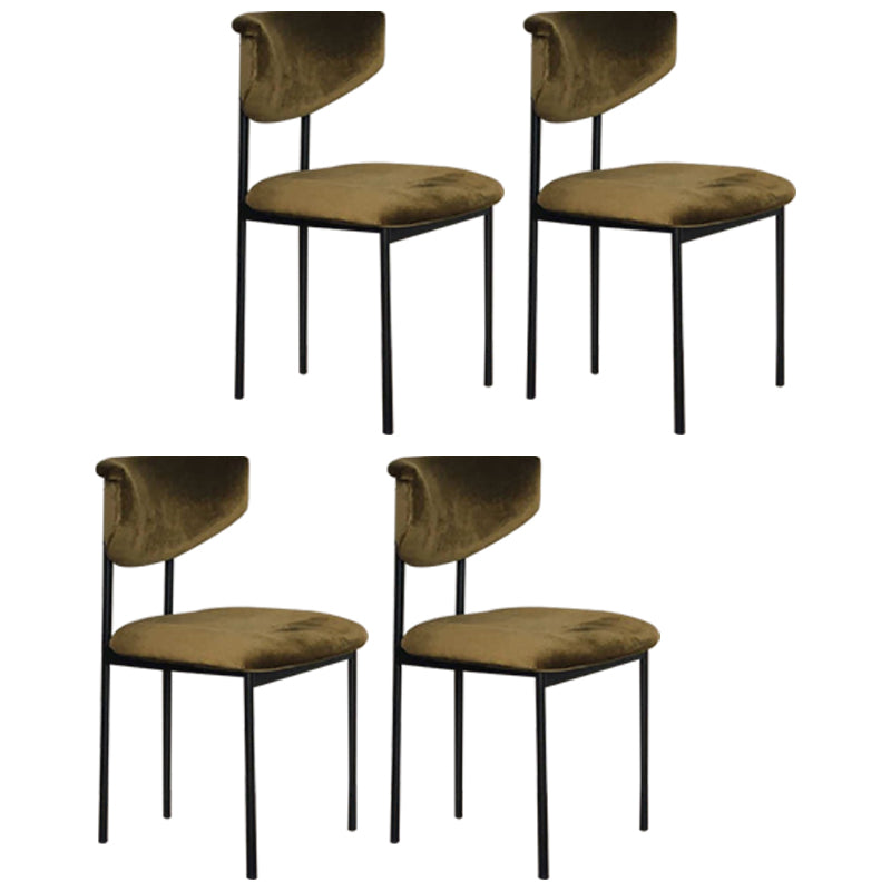 Dining Room Side Chairs Modern Velvet Kitchen Chair for Home Brown 4 Piece Set Clearhalo 'Dining Chairs' 'Dining Tables & Seating' 'dining_chair' 'furn' 'furn_dining_chair' 'Furniture' 'furniture_dining_chair' 'Kitchen & Dining Furniture' 5086180