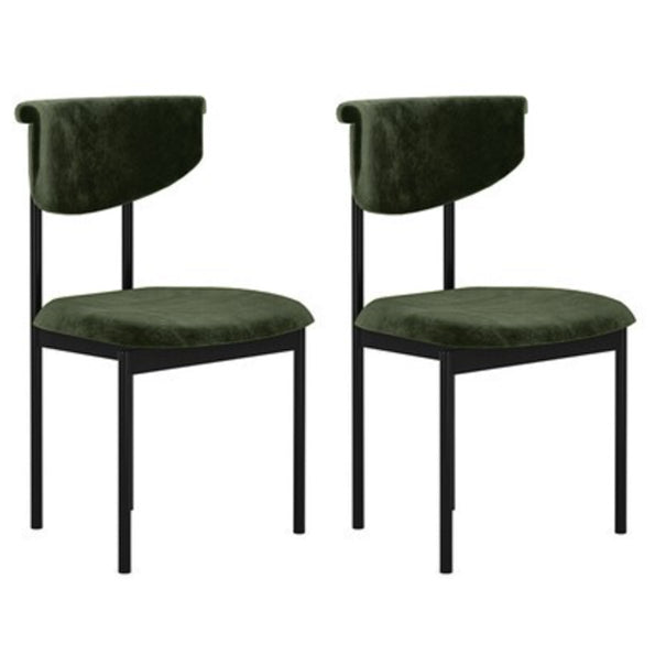 Dining Room Side Chairs Modern Velvet Kitchen Chair for Home Green 2 Piece Set Clearhalo 'Dining Chairs' 'Dining Tables & Seating' 'dining_chair' 'furn' 'furn_dining_chair' 'Furniture' 'furniture_dining_chair' 'Kitchen & Dining Furniture' 5086182