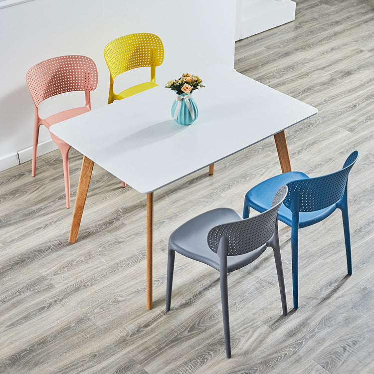 Glam Style Open Back Chair Plastic Stackable Dining Side Chair for Indoor Clearhalo 'Dining Chairs' 'Dining Tables & Seating' 'dining_chair' 'furn' 'furn_dining_chair' 'Furniture' 'furniture_dining_chair' 'Kitchen & Dining Furniture' 5086188