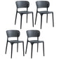 Glam Style Open Back Chair Plastic Stackable Dining Side Chair for Indoor Black 4 Piece Set Clearhalo 'Dining Chairs' 'Dining Tables & Seating' 'dining_chair' 'furn' 'furn_dining_chair' 'Furniture' 'furniture_dining_chair' 'Kitchen & Dining Furniture' 5086189
