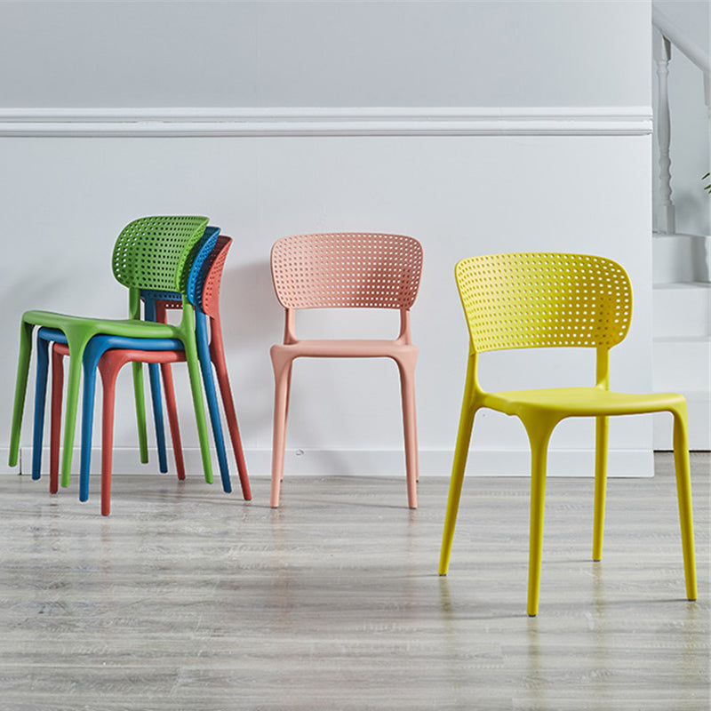 Glam Style Open Back Chair Plastic Stackable Dining Side Chair for Indoor Clearhalo 'Dining Chairs' 'Dining Tables & Seating' 'dining_chair' 'furn' 'furn_dining_chair' 'Furniture' 'furniture_dining_chair' 'Kitchen & Dining Furniture' 5086191