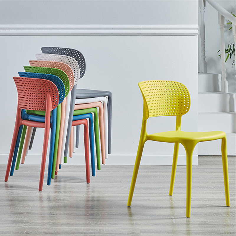 Glam Style Open Back Chair Plastic Stackable Dining Side Chair for Indoor Clearhalo 'Dining Chairs' 'Dining Tables & Seating' 'dining_chair' 'furn' 'furn_dining_chair' 'Furniture' 'furniture_dining_chair' 'Kitchen & Dining Furniture' 5086192