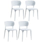 Glam Style Open Back Chair Plastic Stackable Dining Side Chair for Indoor White 4 Piece Set Clearhalo 'Dining Chairs' 'Dining Tables & Seating' 'dining_chair' 'furn' 'furn_dining_chair' 'Furniture' 'furniture_dining_chair' 'Kitchen & Dining Furniture' 5086193