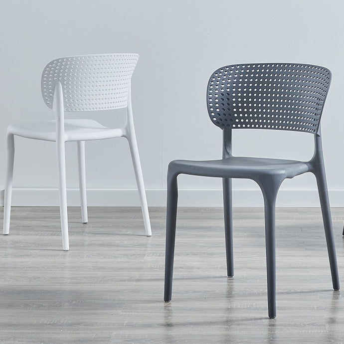 Glam Style Open Back Chair Plastic Stackable Dining Side Chair for Indoor Clearhalo 'Dining Chairs' 'Dining Tables & Seating' 'dining_chair' 'furn' 'furn_dining_chair' 'Furniture' 'furniture_dining_chair' 'Kitchen & Dining Furniture' 5086195