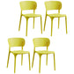 Glam Style Open Back Chair Plastic Stackable Dining Side Chair for Indoor Yellow 4 Piece Set Clearhalo 'Dining Chairs' 'Dining Tables & Seating' 'dining_chair' 'furn' 'furn_dining_chair' 'Furniture' 'furniture_dining_chair' 'Kitchen & Dining Furniture' 5086198