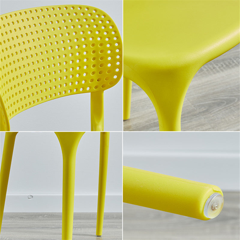 Glam Style Open Back Chair Plastic Stackable Dining Side Chair for Indoor Clearhalo 'Dining Chairs' 'Dining Tables & Seating' 'dining_chair' 'furn' 'furn_dining_chair' 'Furniture' 'furniture_dining_chair' 'Kitchen & Dining Furniture' 5086199