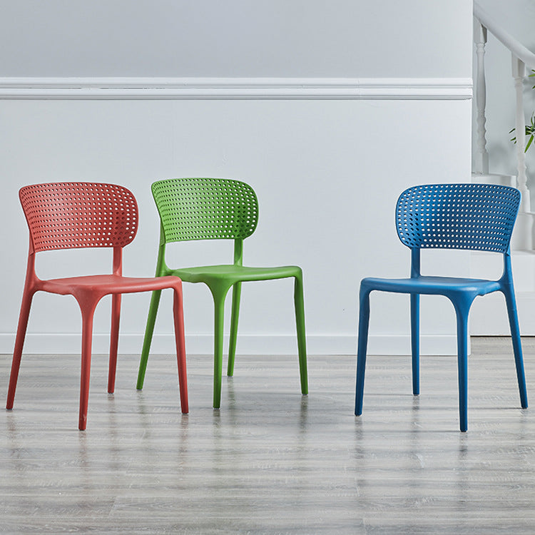 Glam Style Open Back Chair Plastic Stackable Dining Side Chair for Indoor Clearhalo 'Dining Chairs' 'Dining Tables & Seating' 'dining_chair' 'furn' 'furn_dining_chair' 'Furniture' 'furniture_dining_chair' 'Kitchen & Dining Furniture' 5086205