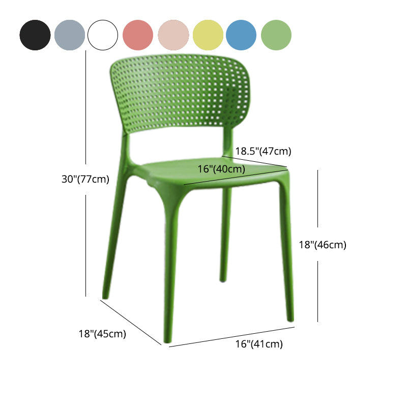 Glam Style Open Back Chair Plastic Stackable Dining Side Chair for Indoor Clearhalo 'Dining Chairs' 'Dining Tables & Seating' 'dining_chair' 'furn' 'furn_dining_chair' 'Furniture' 'furniture_dining_chair' 'Kitchen & Dining Furniture' 5086206