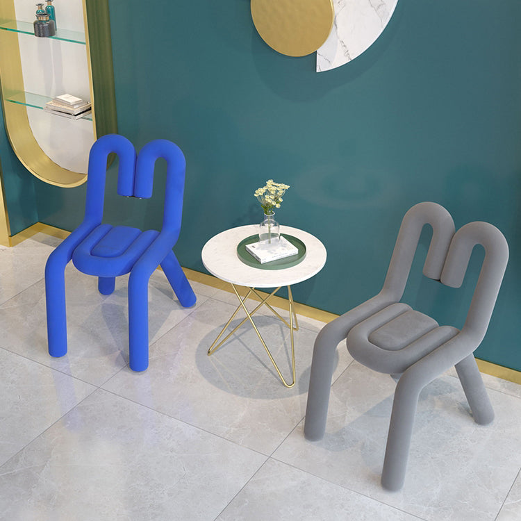 Contemporary Style Side Chair Velvet Open Back Dining Side Chair Clearhalo 'Dining Chairs' 'Dining Tables & Seating' 'dining_chair' 'furn' 'furn_dining_chair' 'Furniture' 'furniture_dining_chair' 'Kitchen & Dining Furniture' 5086207