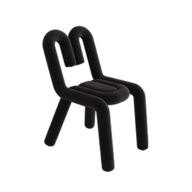Contemporary Style Side Chair Velvet Open Back Dining Side Chair Black 1 Piece Clearhalo 'Dining Chairs' 'Dining Tables & Seating' 'dining_chair' 'furn' 'furn_dining_chair' 'Furniture' 'furniture_dining_chair' 'Kitchen & Dining Furniture' 5086208