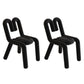Contemporary Style Side Chair Velvet Open Back Dining Side Chair Black 2 Piece Set Clearhalo 'Dining Chairs' 'Dining Tables & Seating' 'dining_chair' 'furn' 'furn_dining_chair' 'Furniture' 'furniture_dining_chair' 'Kitchen & Dining Furniture' 5086209