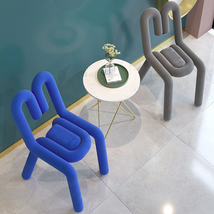 Contemporary Style Side Chair Velvet Open Back Dining Side Chair Clearhalo 'Dining Chairs' 'Dining Tables & Seating' 'dining_chair' 'furn' 'furn_dining_chair' 'Furniture' 'furniture_dining_chair' 'Kitchen & Dining Furniture' 5086210