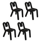 Contemporary Style Side Chair Velvet Open Back Dining Side Chair Black 4 Piece Set Clearhalo 'Dining Chairs' 'Dining Tables & Seating' 'dining_chair' 'furn' 'furn_dining_chair' 'Furniture' 'furniture_dining_chair' 'Kitchen & Dining Furniture' 5086212