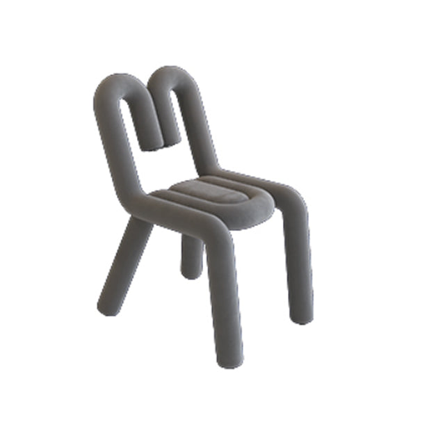 Contemporary Style Side Chair Velvet Open Back Dining Side Chair Grey 1 Piece Clearhalo 'Dining Chairs' 'Dining Tables & Seating' 'dining_chair' 'furn' 'furn_dining_chair' 'Furniture' 'furniture_dining_chair' 'Kitchen & Dining Furniture' 5086213
