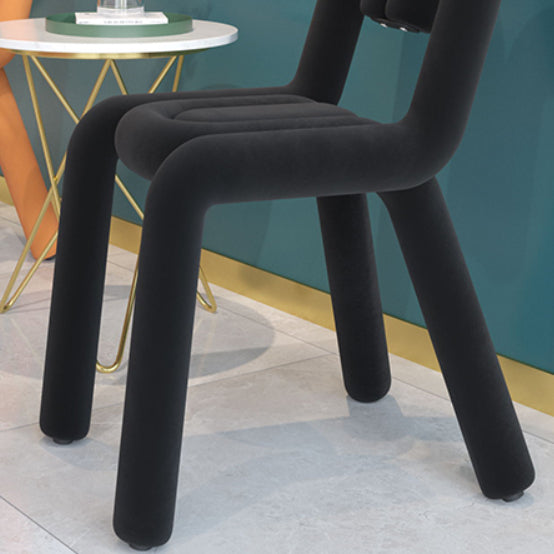 Contemporary Style Side Chair Velvet Open Back Dining Side Chair Clearhalo 'Dining Chairs' 'Dining Tables & Seating' 'dining_chair' 'furn' 'furn_dining_chair' 'Furniture' 'furniture_dining_chair' 'Kitchen & Dining Furniture' 5086218