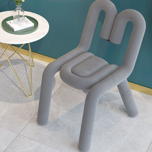 Contemporary Style Side Chair Velvet Open Back Dining Side Chair Clearhalo 'Dining Chairs' 'Dining Tables & Seating' 'dining_chair' 'furn' 'furn_dining_chair' 'Furniture' 'furniture_dining_chair' 'Kitchen & Dining Furniture' 5086220