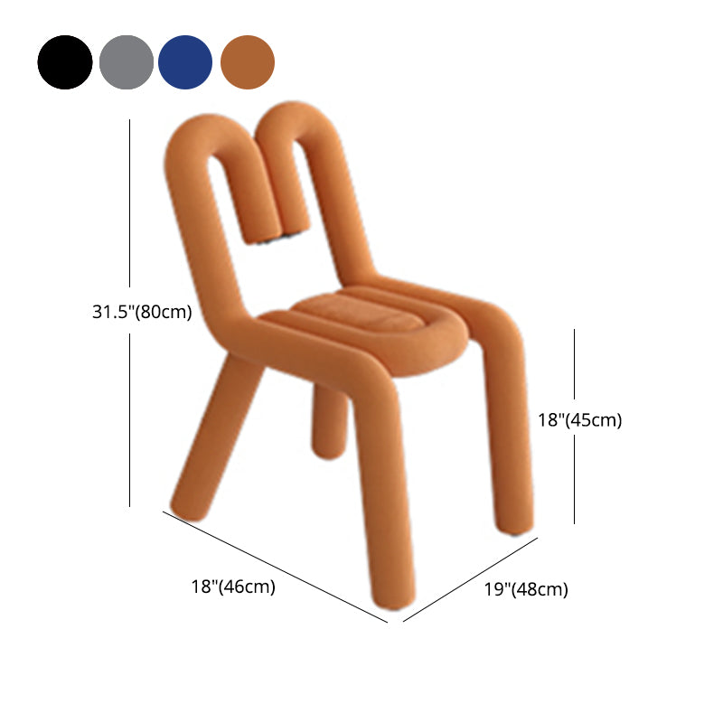 Contemporary Style Side Chair Velvet Open Back Dining Side Chair Clearhalo 'Dining Chairs' 'Dining Tables & Seating' 'dining_chair' 'furn' 'furn_dining_chair' 'Furniture' 'furniture_dining_chair' 'Kitchen & Dining Furniture' 5086227