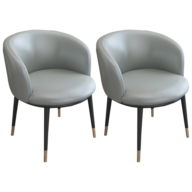 Faux Leather Contemporary Dining Chair with 4 Legs Matte Finish Solid Back Chair Grey 2 Piece Set Clearhalo 'Dining Chairs' 'Dining Tables & Seating' 'dining_chair' 'furn' 'furn_dining_chair' 'Furniture' 'furniture_dining_chair' 'Kitchen & Dining Furniture' 5086229