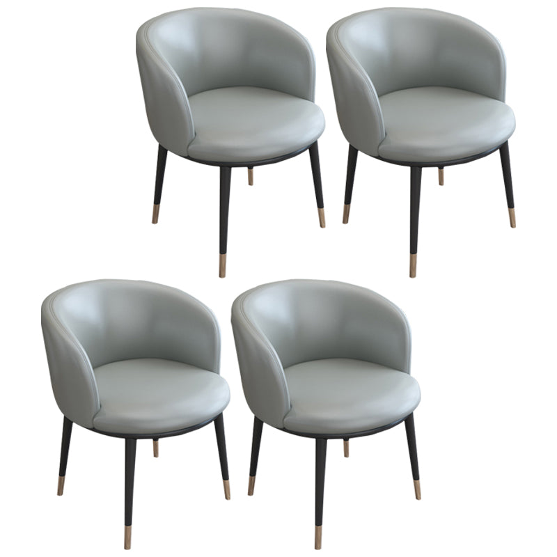 Faux Leather Contemporary Dining Chair with 4 Legs Matte Finish Solid Back Chair Grey 4 Piece Set Clearhalo 'Dining Chairs' 'Dining Tables & Seating' 'dining_chair' 'furn' 'furn_dining_chair' 'Furniture' 'furniture_dining_chair' 'Kitchen & Dining Furniture' 5086231