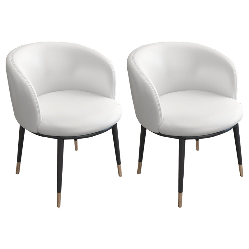 Faux Leather Contemporary Dining Chair with 4 Legs Matte Finish Solid Back Chair White 2 Piece Set Clearhalo 'Dining Chairs' 'Dining Tables & Seating' 'dining_chair' 'furn' 'furn_dining_chair' 'Furniture' 'furniture_dining_chair' 'Kitchen & Dining Furniture' 5086237