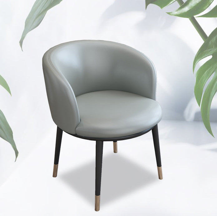 Faux Leather Contemporary Dining Chair with 4 Legs Matte Finish Solid Back Chair Clearhalo 'Dining Chairs' 'Dining Tables & Seating' 'dining_chair' 'furn' 'furn_dining_chair' 'Furniture' 'furniture_dining_chair' 'Kitchen & Dining Furniture' 5086249