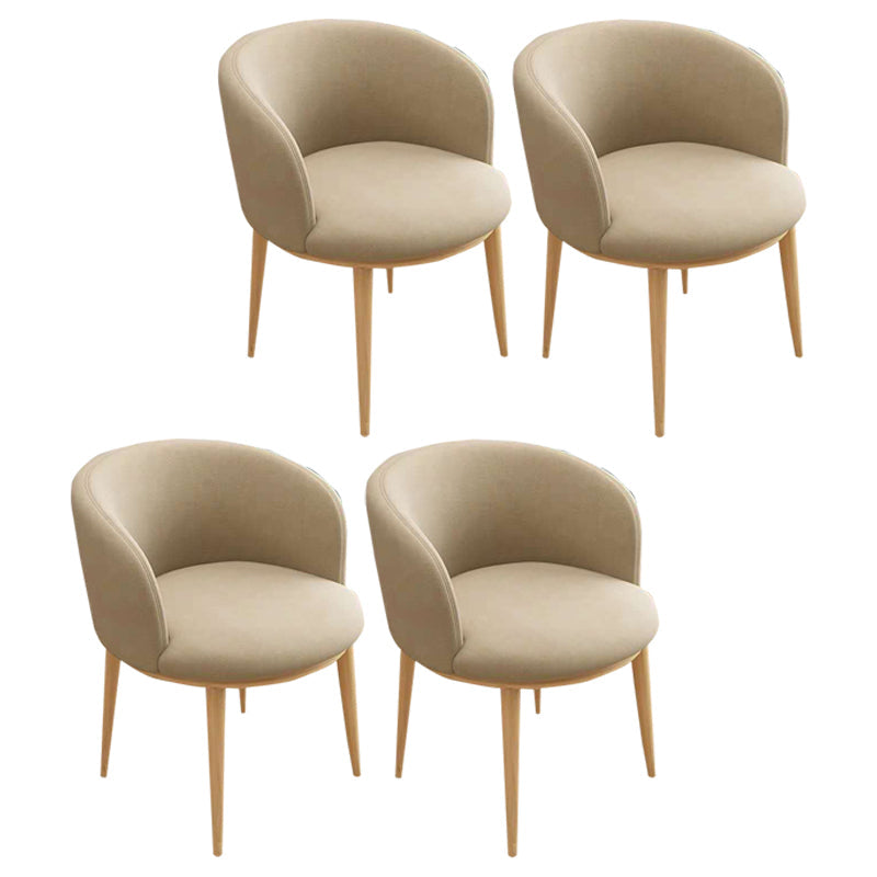 Faux Leather Contemporary Dining Chair with 4 Legs Matte Finish Solid Back Chair Light Khaki 4 Piece Set Clearhalo 'Dining Chairs' 'Dining Tables & Seating' 'dining_chair' 'furn' 'furn_dining_chair' 'Furniture' 'furniture_dining_chair' 'Kitchen & Dining Furniture' 5086263
