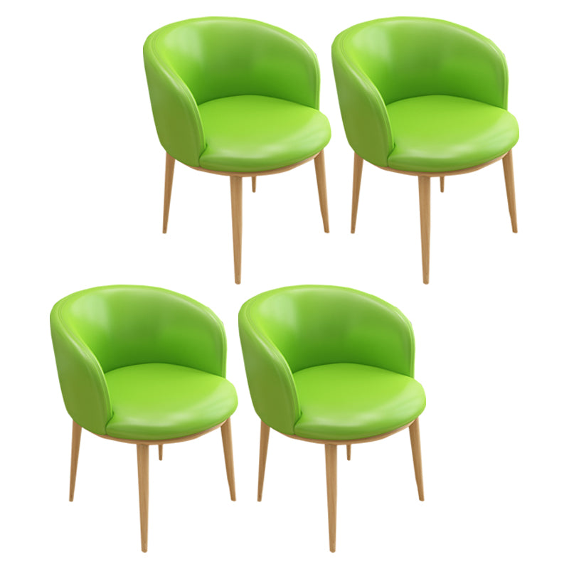 Faux Leather Contemporary Dining Chair with 4 Legs Matte Finish Solid Back Chair Fruit Green 4 Piece Set Clearhalo 'Dining Chairs' 'Dining Tables & Seating' 'dining_chair' 'furn' 'furn_dining_chair' 'Furniture' 'furniture_dining_chair' 'Kitchen & Dining Furniture' 5086267